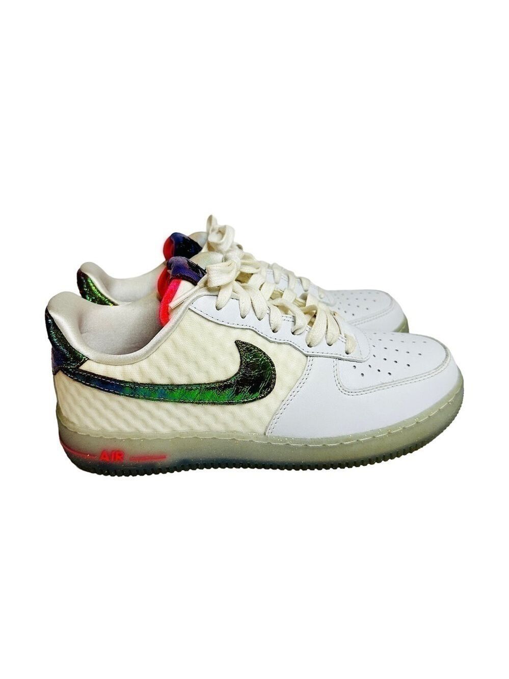 Nike Air Force 1 Low CMFT PRM QS White Metallic Gold Hyper Punch Sneaker Men’s 8 - Picture 3 of 12